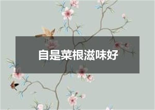 自是菜根滋味好