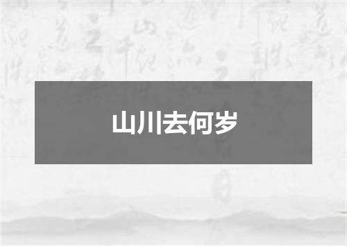 山川去何岁