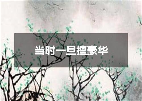 当时一旦擅豪华