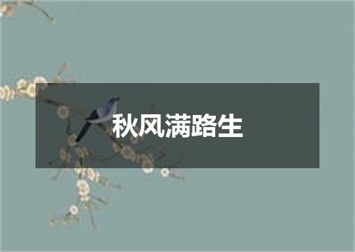 秋风满路生