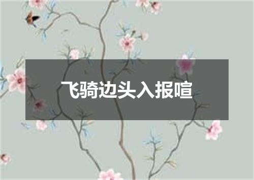 飞骑边头入报喧