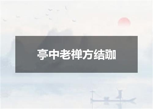 亭中老禅方结跏