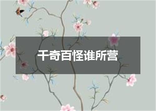 千奇百怪谁所营