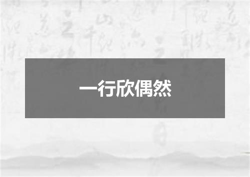 一行欣偶然