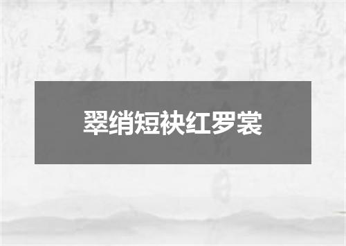 翠绡短袂红罗裳