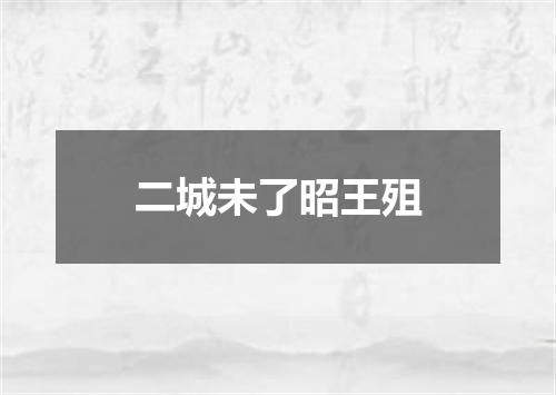 二城未了昭王殂