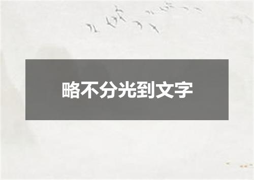 略不分光到文字