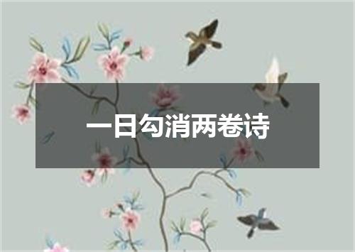一日勾消两卷诗