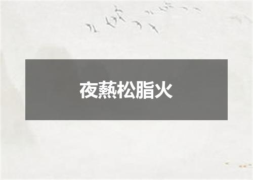 夜爇松脂火