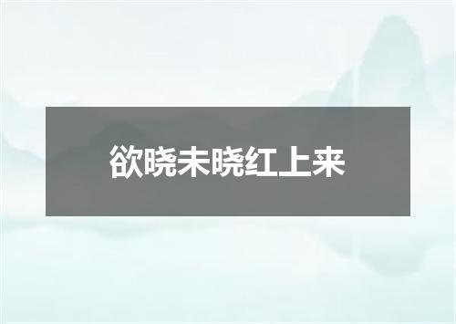 欲晓未晓红上来