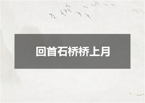 回首石桥桥上月
