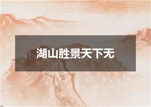 湖山胜景天下无
