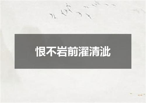 恨不岩前濯清泚