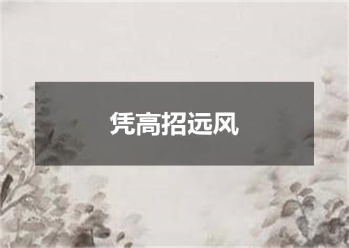 凭高招远风
