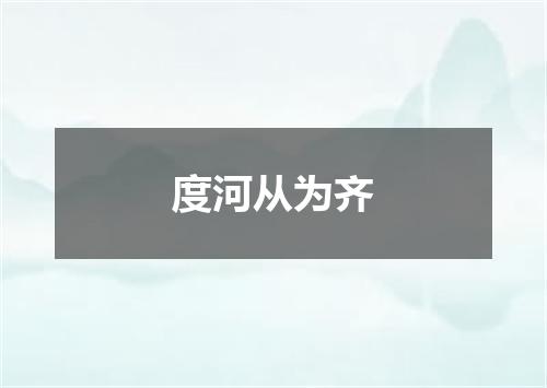 度河从为齐