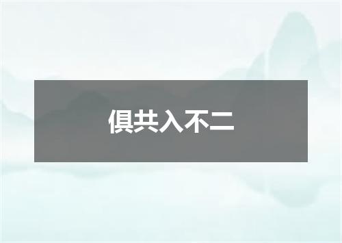 俱共入不二