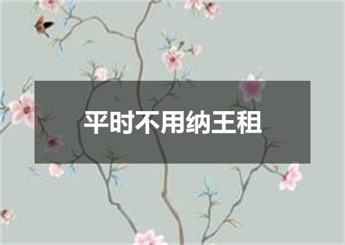 平时不用纳王租