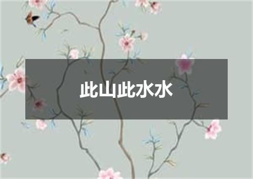 此山此水水