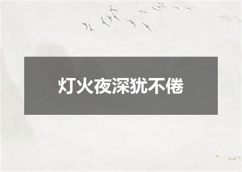 灯火夜深犹不倦