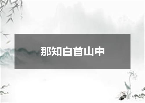 那知白首山中