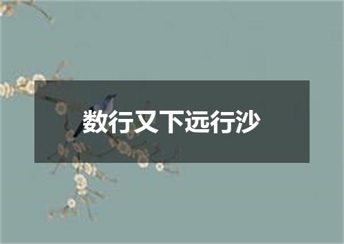 数行又下远行沙