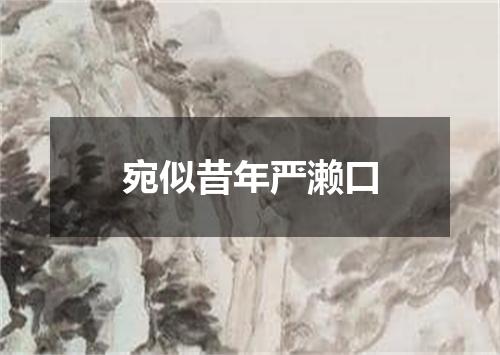 宛似昔年严濑口