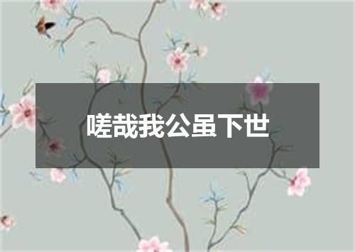嗟哉我公虽下世