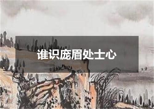 谁识庞眉处士心