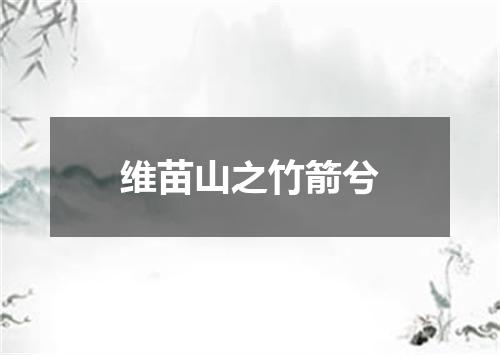 维苗山之竹箭兮
