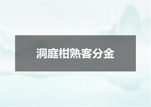 洞庭柑熟客分金