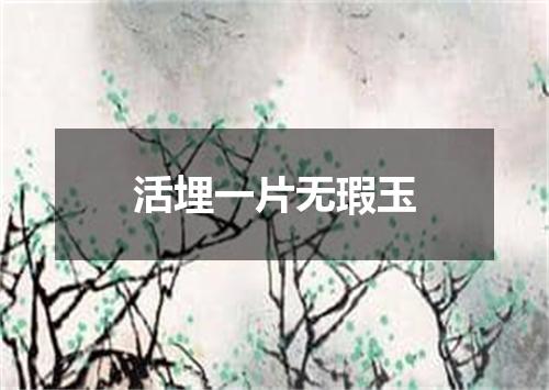 活埋一片无瑕玉
