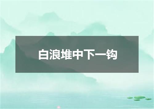 白浪堆中下一钩