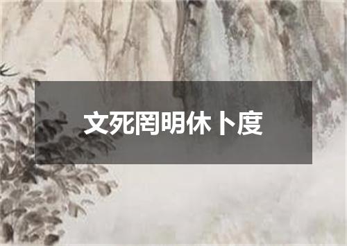 文死罔明休卜度