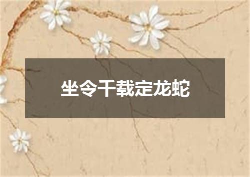 坐令千载定龙蛇