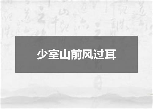 少室山前风过耳