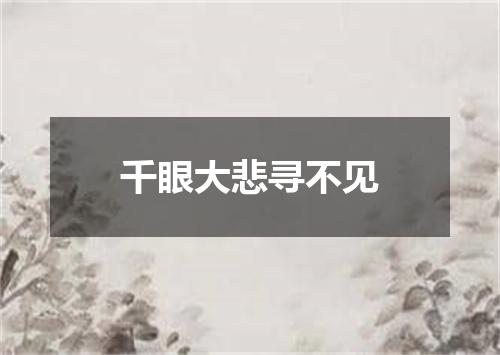 千眼大悲寻不见