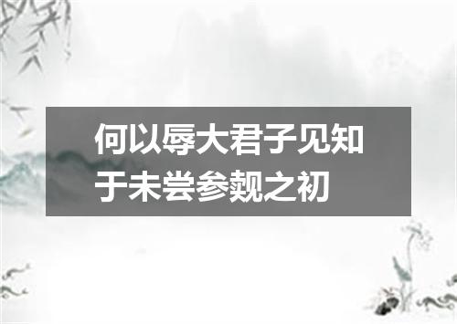 何以辱大君子见知于未尝参觌之初