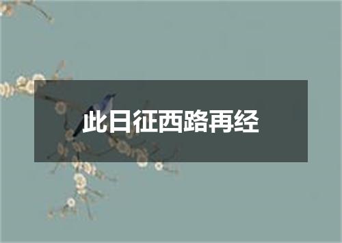 此日征西路再经