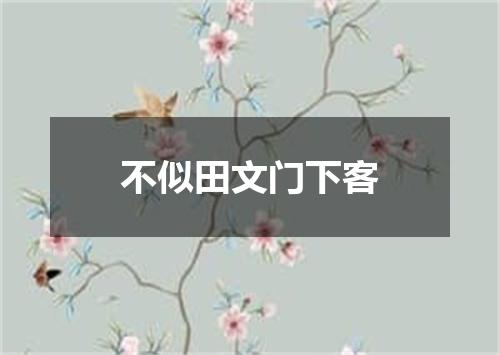 不似田文门下客
