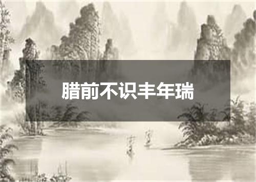 腊前不识丰年瑞