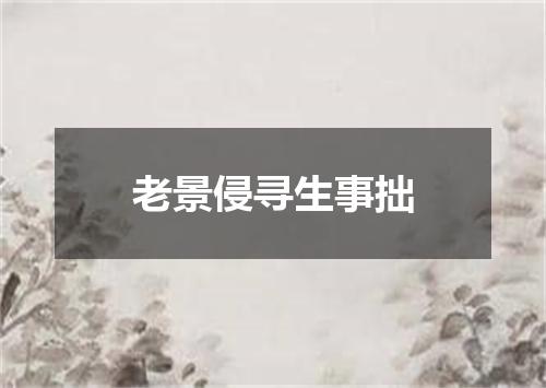 老景侵寻生事拙