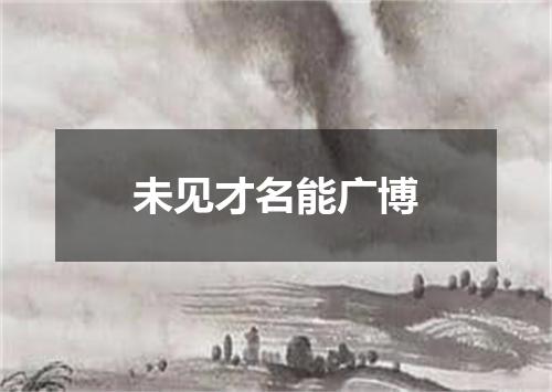 未见才名能广博
