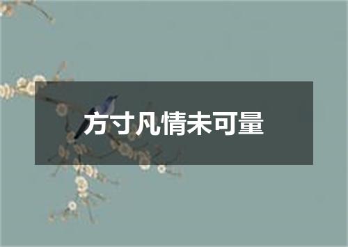 方寸凡情未可量