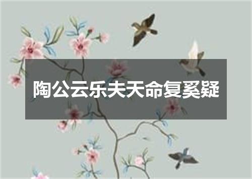 陶公云乐夫天命复奚疑