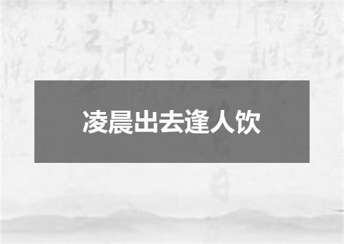 凌晨出去逢人饮