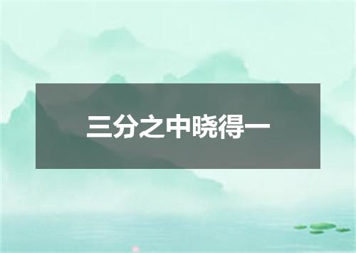 三分之中晓得一