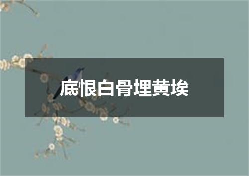 底恨白骨埋黄埃
