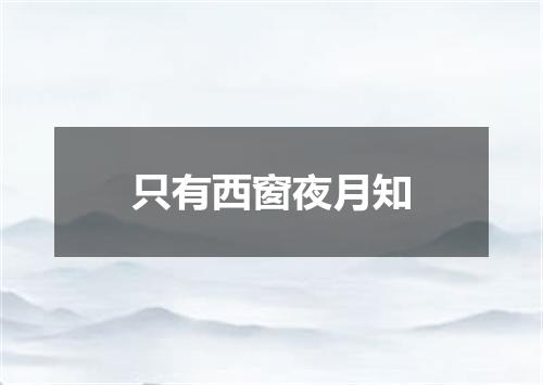 只有西窗夜月知