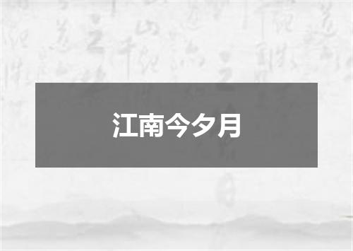 江南今夕月