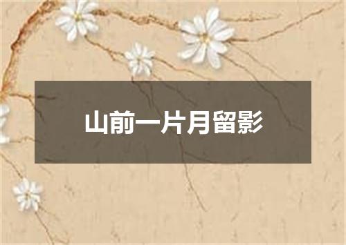 山前一片月留影